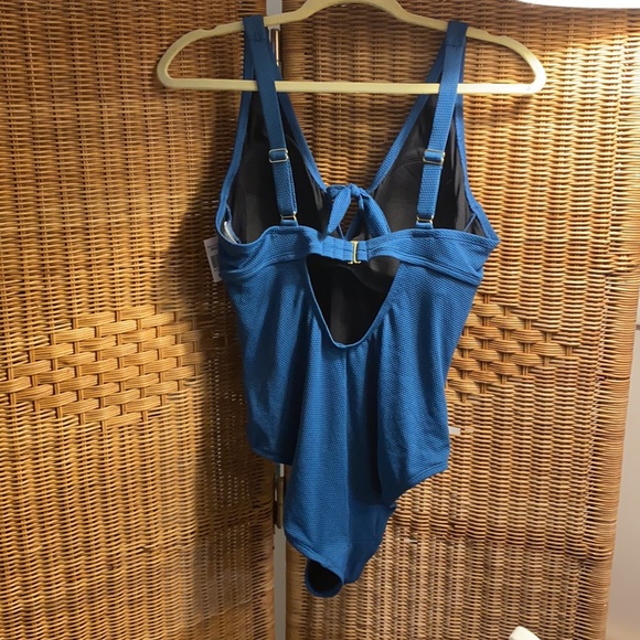 Kona Sol Blue Full Bathing Suit Size 14W - Picture 6 of 11